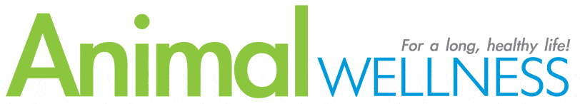image Logo for Animal Wellness, with green "Animal" text and blue "WELLNESS" text and a gray tagline reading "For a long, healthy life!"